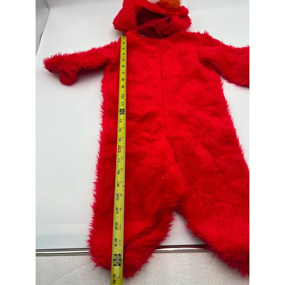 ELMO Sesame Street Comfy Soft REDFur Toddler 12 Month Halloween Costume slippers